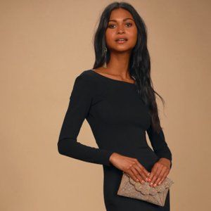 Lulu's Wait For Me Black Long Sleeve Maxi Dress